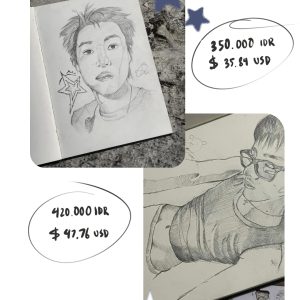 Hand drawn portrait sketch